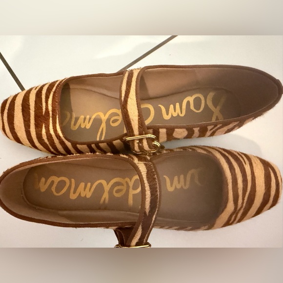 Sam Edelman Michaela Mary Jane Flats Zebra print cow hair fur Size 7.5 NWOT - Picture 5 of 10